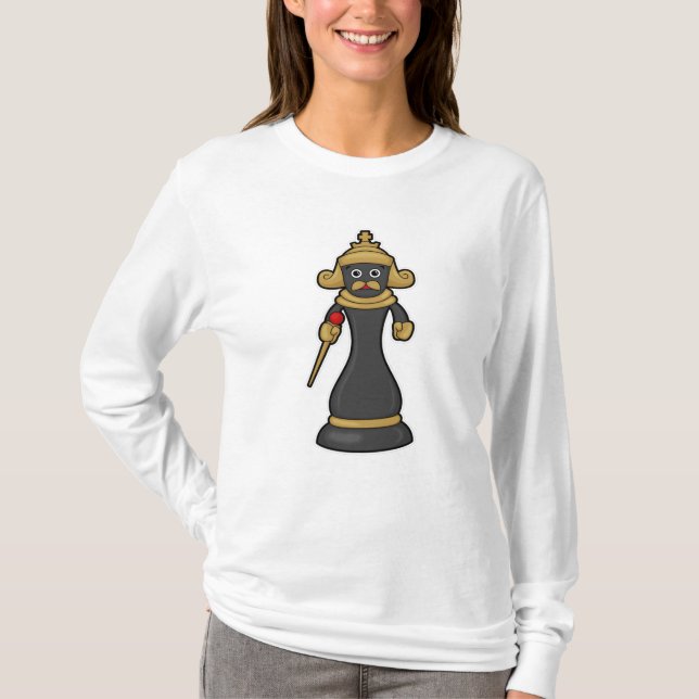 Chess biet Kung i Chess med personal T Shirt (Framsida)