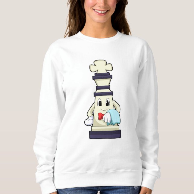 Chess biet Kung som Servitör med Towel T Shirt (Framsida)
