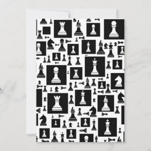 Chess Biet Mönster - svart och vitt Julkort