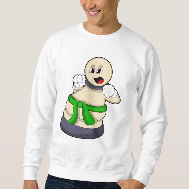 Chess biet Pawn i Chess Lång Ärmad Tröja (Framsida)