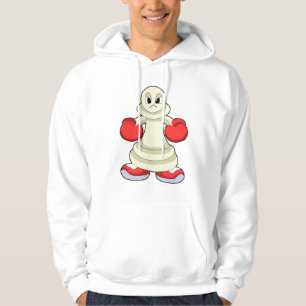 Chess biet Pawn som Boxer med Boxing handskar Hoodie