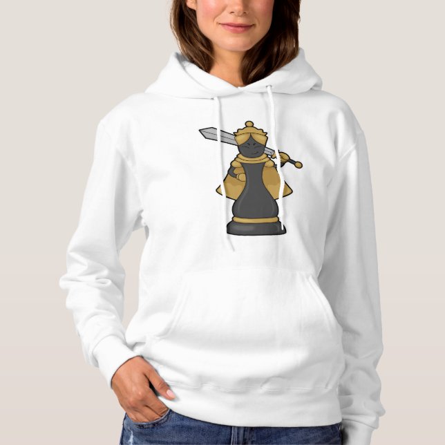 Chess biet Queen vid Chess med Sword T Shirt (Framsida)