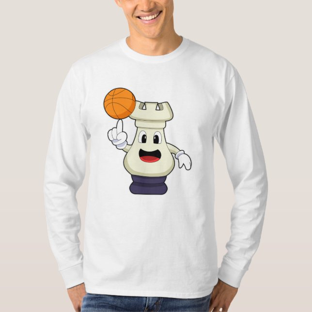 Chess biet Rook vid Basketball Sports T Shirt (Framsida)