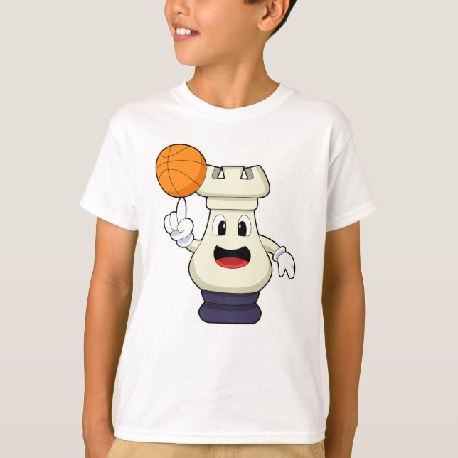 Chess biet Rook vid Basketball Sports T Shirt (Framsida)