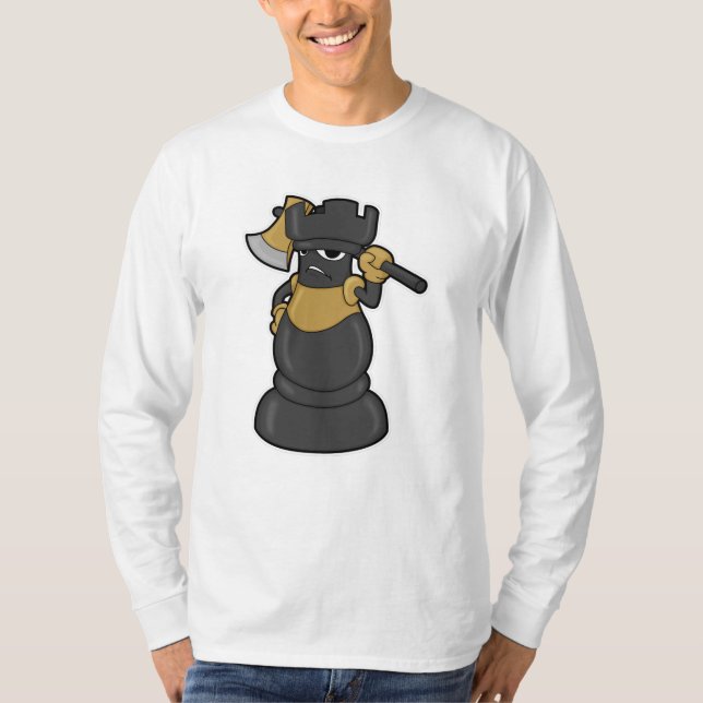 Chess biet Rook vid Chess med Ax T Shirt (Framsida)