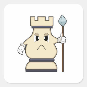 Chess biet Rook vid Chess.PNG Fyrkantigt Klistermärke
