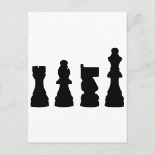 Chess biet silhuette-design vykort