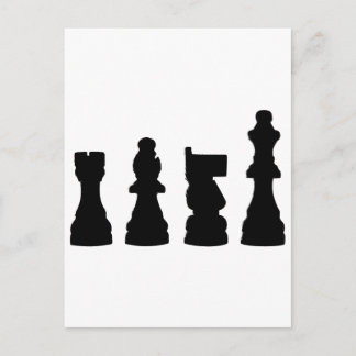 Chess biet silhuette-design vykort