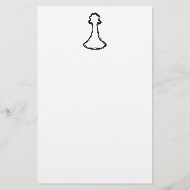 Chess Biet. Svart skiss. Brevpapper (Framsida)