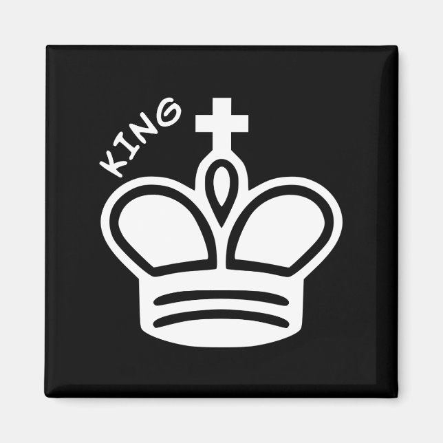 Chess Biet Symbol White Kung Magnet (Framsidan)