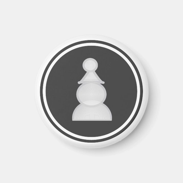 Chess Biet White Pawn Magnet (Framsidan)
