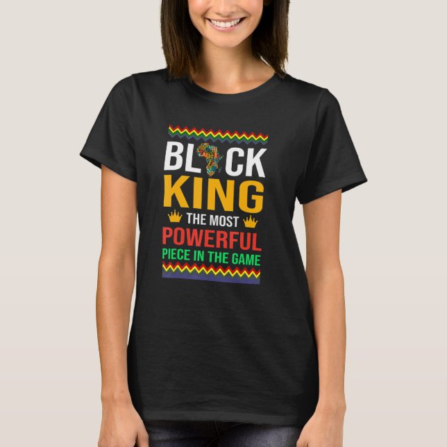 Chess Black Kung är det mäktigaste Biet i USA T Shirt (Framsida)