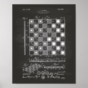 Chess Board 1923 Patent Art Chalkboard Poster
