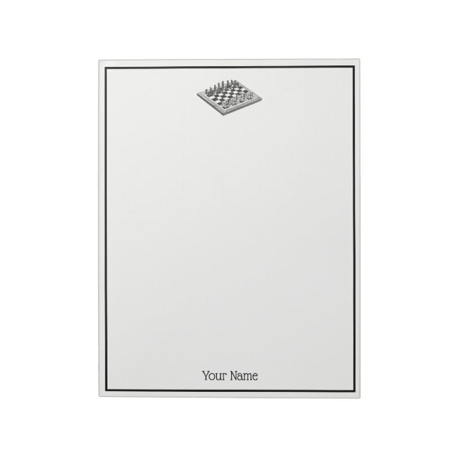 Chess Board and Chess Delar Vintage Art Anteckningsblock (Roterad)