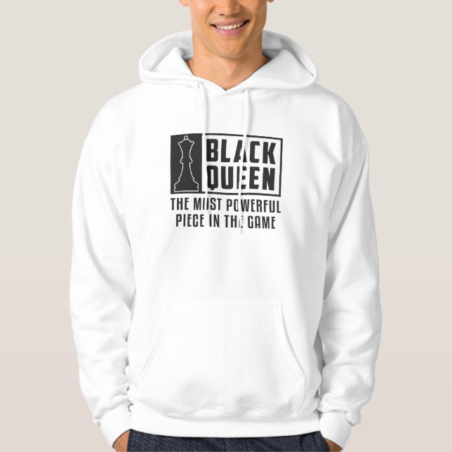 Chess Board Black Queen Checkmate Board Gift Hoodie (Framsida)