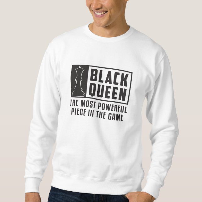 Chess Board Black Queen Checkmate Board Gift Lång Ärmad Tröja (Framsida)