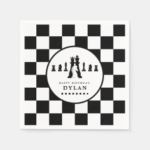 Chess Board & Delar Game Natt oavsett ålder Pappersservett
