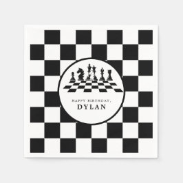 Chess Board & Delar Game Night Grattis på födelsed Pappersservett