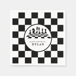 Chess Board & Delar Game Night Grattis på födelsed Pappersservett