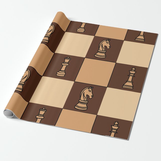 Chess Board Delar Presentpapper (Utrullad)