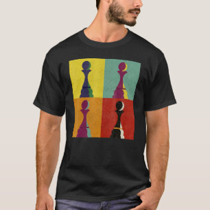Chess Board Game Biet Pawn Checkmate Pop Stil T Shirt