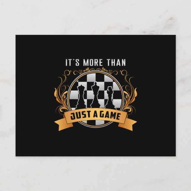 Chess Board Game Checkmate Board Queen Gift Vykort (Framsida)