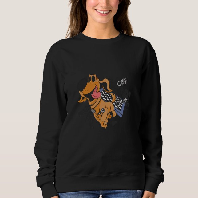 chess board king game queen dog t shirt (Framsida)