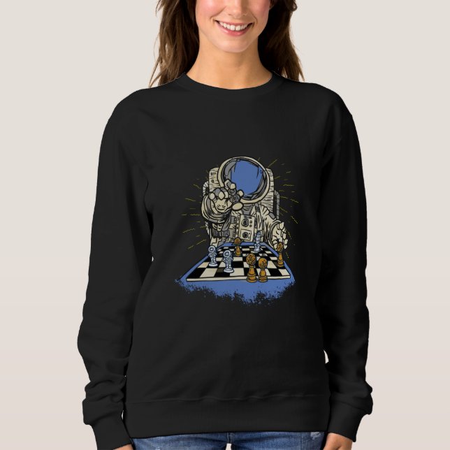 chess board king game queen space spaceman t shirt (Framsida)