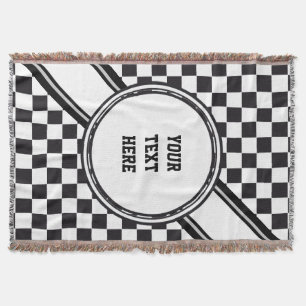 Chess Board Mönster + din backgr. färg & text Filt