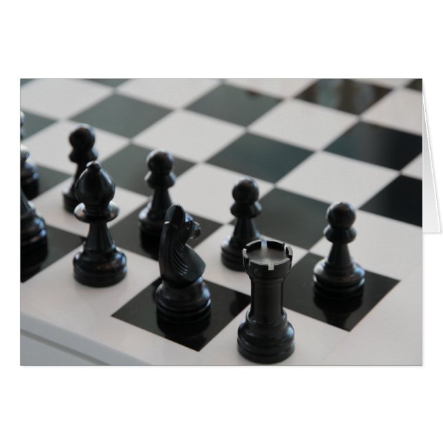 Chess Board och Biet Hälsningskort (Framsidan Horizontal)