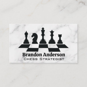Chess Board och Biet Marble Background Visitkort