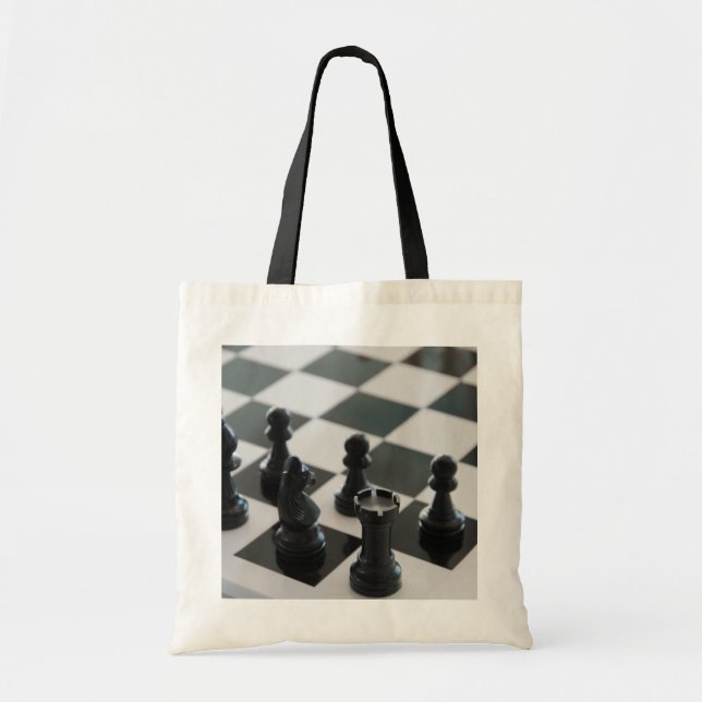 Chess Board och Delar Tote Bag Tygkasse (Framsidan)