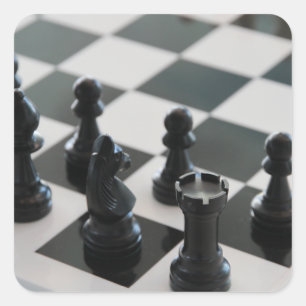Chess Board och Delarare Stickers Fyrkantigt Klistermärke