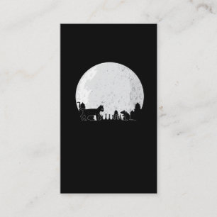 Chess Board Player Cat Mouse Full Moon Visitkort