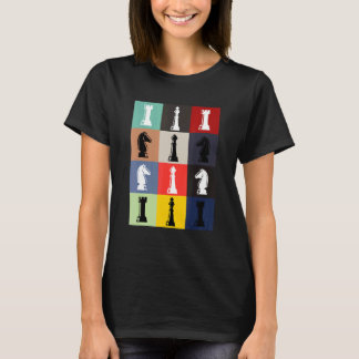Chess Board Pop Art Stil Chess Biet Chess Game T Shirt