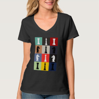 Chess Board Pop Art Stil Chess Biet Chess Game T Shirt
