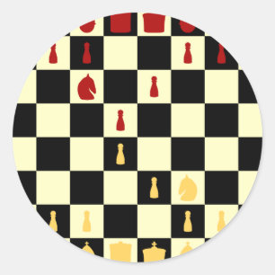 Chess Board Runt Klistermärke
