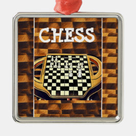 CHESS BOARD STIL JULGRANSPRYDNAD METALL