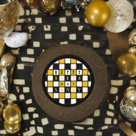 Chess Board Stil Runt Klistermärke