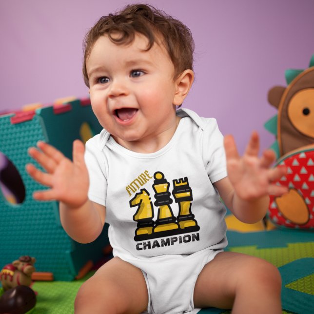 Chess Board Stil T Shirt (future chess champ game champion baby clothes.)