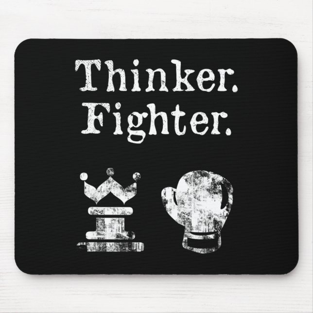 Chess Boxer Thinker Fighter Boxing Chess Älskare G Musmatta (Framsidan)