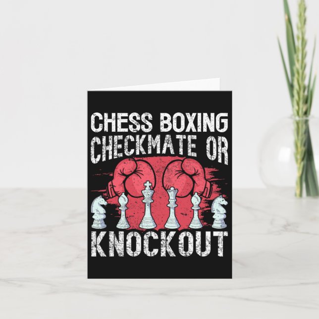 Chess Boxing Checkmat eller Roligt för blockering Kort (Framsida)