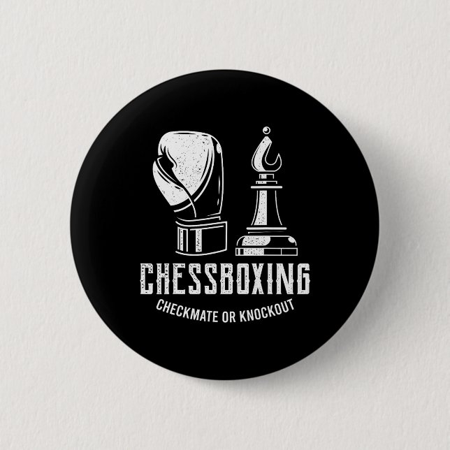Chess Boxing I Chess Player Boxer Knapp (Framsida)