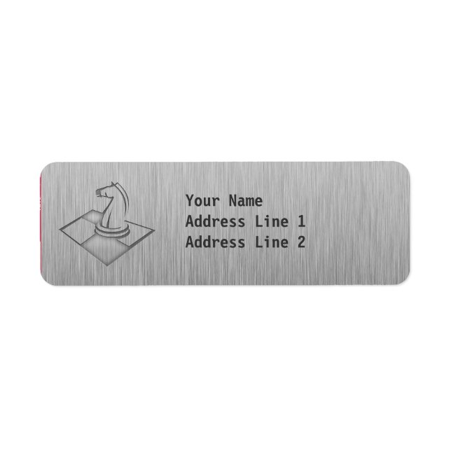 Chess; Brush Metall-look Returadress Etikett (Framsidan)