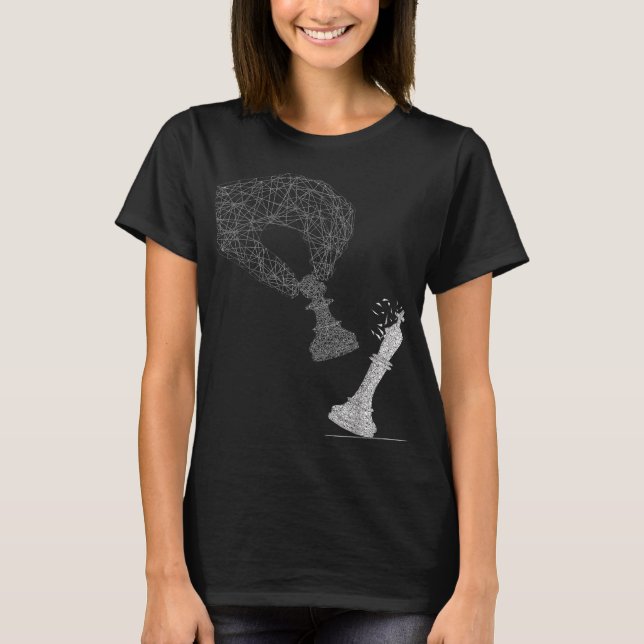 Chess Checkmate Design Funny Player Biet-spel T Shirt (Framsida)