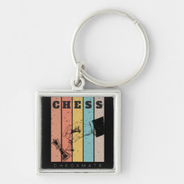 Chess - Checkmate Fyrkantig Silverfärgad Nyckelring