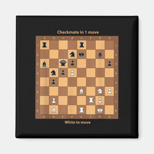 Chess Checkmate, spela bara upp schackcitattecken  Magnet (Framsidan)