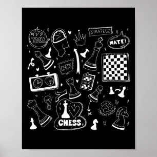 Chess Checkmate, spela bara upp schackcitattecken Poster