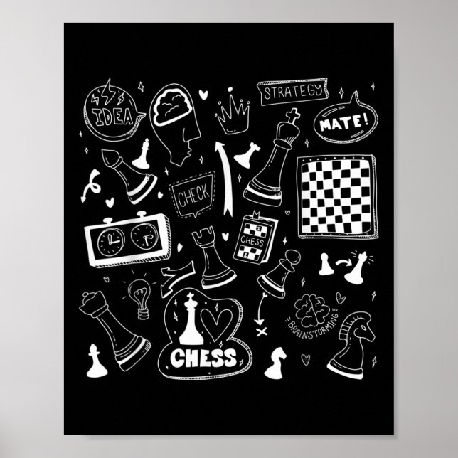 Chess Checkmate, spela bara upp schackcitattecken  Poster (Framsidan)