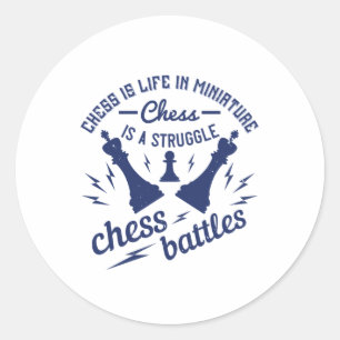 Chess - Chess är ett liv i miniatyr Runt Klistermärke